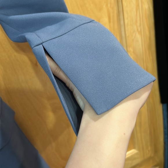 Princess Polly Blue Wrap Blazer Dress Long Sleeve Tie Waist - Picture 5 of 10